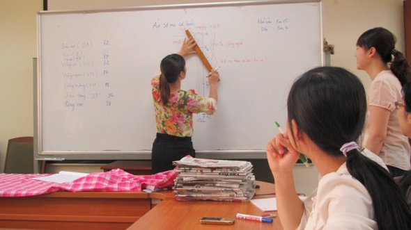Nữ công Viện Nghiên cứu Đông Bắc Á phối hợp cùng với Đoàn thanh niên tổ chức buổi sinh hoạt chuyên đề " Cắt may cơ bản "